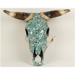 Turquoise Decorator Bull Skull