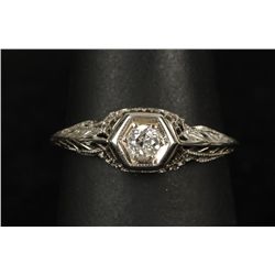 Very Vintage 18K White Diamond Ring