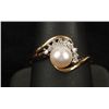 Image 1 : Elegant 14K YG Pearl & Diamond Ring