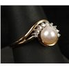 Image 2 : Elegant 14K YG Pearl & Diamond Ring