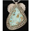 Image 1 : Native American Silver & Turquoise Pendant & Chain