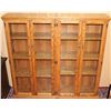 Image 1 : Oak Book Cabinet with 4 Glass Door Fronts