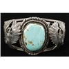 Image 1 : Indian Bracelet with Eagles & Center Turquoise Cab