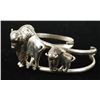 Image 2 : Sterling Buffalo Cuff Bracelet Stamped "GS"