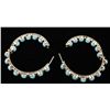 Image 1 : Pair of Turquoise Hoop Earrings