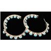 Image 2 : Pair of Turquoise Hoop Earrings