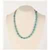 Image 1 : Small Ladies Turquoise & Silver Beaded Necklace