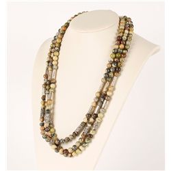 Santa Domingo 3 Strand Yellow Turquoise Necklace