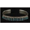 Image 1 : Sterling Silver Pettipoint Turquoise Cuff Bracelet