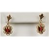 Image 1 : Hand-Crafted 14K YG Garnet Earrings