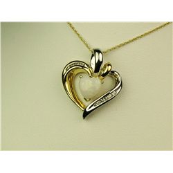 Graceful 10K 2-Tone Gold Ladies Heart Pendant