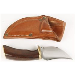 Custom Clip Point Knife with Leather Sheath