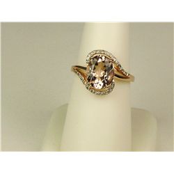 Stylish 10K Rose Gold Ladies By-Pass Ring