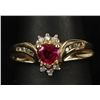 Image 2 : Darling 10K YG Ruby & Diamond Ring