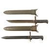 Image 1 : Lot of 4 M1 Rifle Bayonets with Scabbards