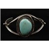 Image 2 : Native American Silver Turquoise Cuff Bracelet