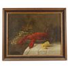 Image 1 : Framed Acrylic on Board of a Lobster and Fruit