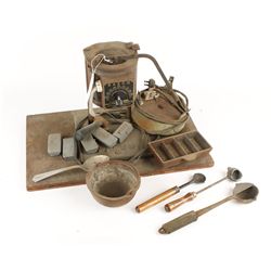 Lyman Lead Melting Pot with Tools, Ingot, & Moulds