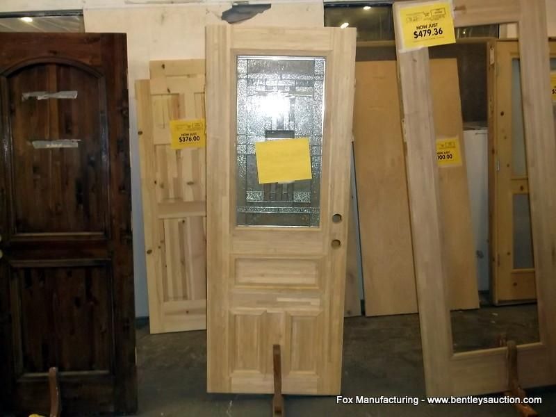 Unfinished Interior DoorSoft MapleLead Glass 32x80