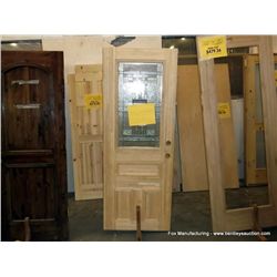 Unfinished Interior Door-Soft Maple-Lead Glass 32x80