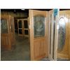 Image 1 : Exterior Door w/ Glass Front-Oak-Butcher, 36x80 Block-Lead Glass