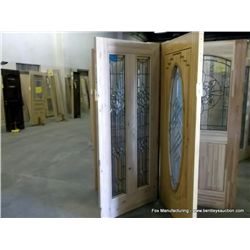 Exterior Door w/ Glass Front-Knotty Alder-Lead Glass, 36x80