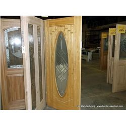 Exterior Door w/ Glass Front-Butcher Block-Pine-Lead Glass, 36x80
