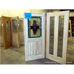 Exterior Door w/ Glass Front-Solid Maple-Lead Glass, 36x80