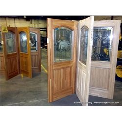 Exterior Door w/ Glass Front-Solid Oak-Lead Glass , 36x80