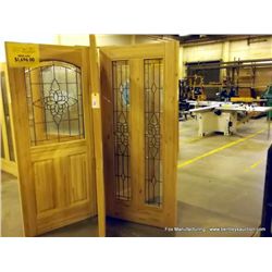 Exterior Door w/ Glass Front-Knotty Alder-Lead Glass, 36"x80"