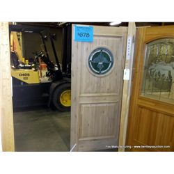 Exterior Door w/ Glass Front-Knotty Alder-Lead Glass, 36"x80"