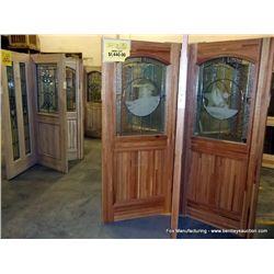 Exterior Door w/ Glass Front-Oak-Lead Glass, 36"x 80"