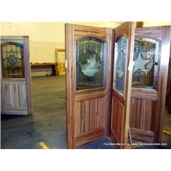 Exterior Door w/ Glass Front-Oak-Lead Glass, 36"x 80"