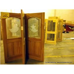 Exterior Door w/ Glass Front-Oak-Lead Glass, 36"x 80"