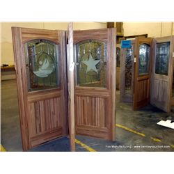 Exterior Door w/ Glass Front-Oak-Lead Glass, 36"x 80"