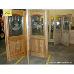 Exterior Door w/ Glass Front-Oak-Lead Glass, 36"x 80"