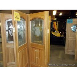 Exterior Door w/ Glass Front-Oak-Lead Glass, 36"x 80"