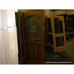 Exterior Door w/ Glass Front-Oak-Lead Glass, 36"x 80"