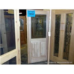 Exterior Door w/ Glass Front-Solid Maple-Lead Glass, 36"x80"