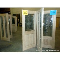 Door w/ Glass Front-Select Alder-Lead Glass, 36"x 80"