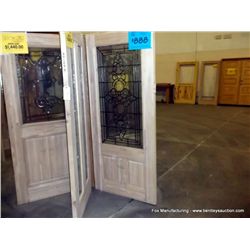 Door w/ Glass Front-Solid Alder-Lead Glass, 36"x 80"