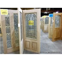 Door w/ Glass Front-Select Alder-Lead Glass, 36"x 80"