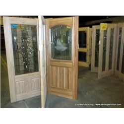 Door w/ Glass Front-Oak-Lead Glass, 36"x80"
