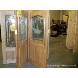 Door w/ Glass Front-Oak-Lead Glass, 36"x80"
