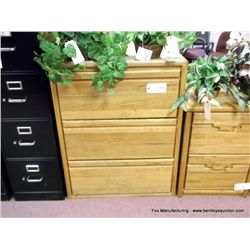 Oak 3 Drawer Lateral File Cabinet