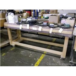 8' x 2' 4" Rolling Wooden Work Bench