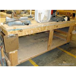 7' x 4'  Wood Castered Work Bench