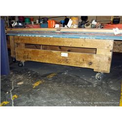 6' x 3' 4" Wooden Rolling Work Table