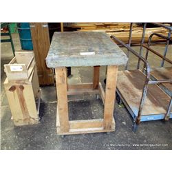 3' X 2' Wheeled Wooden Cart