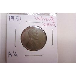 1951 AU Wheat Cent